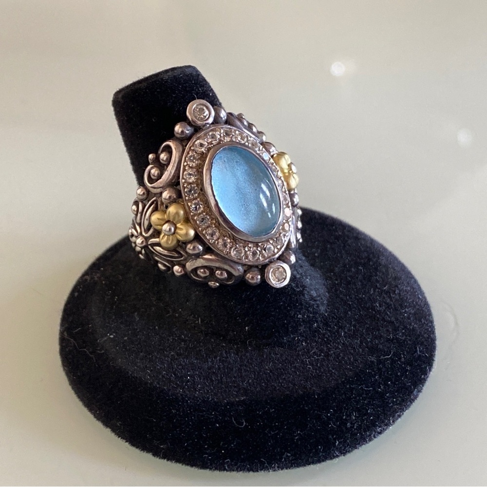 Barbara Bixby sterling silver 18k gold ring